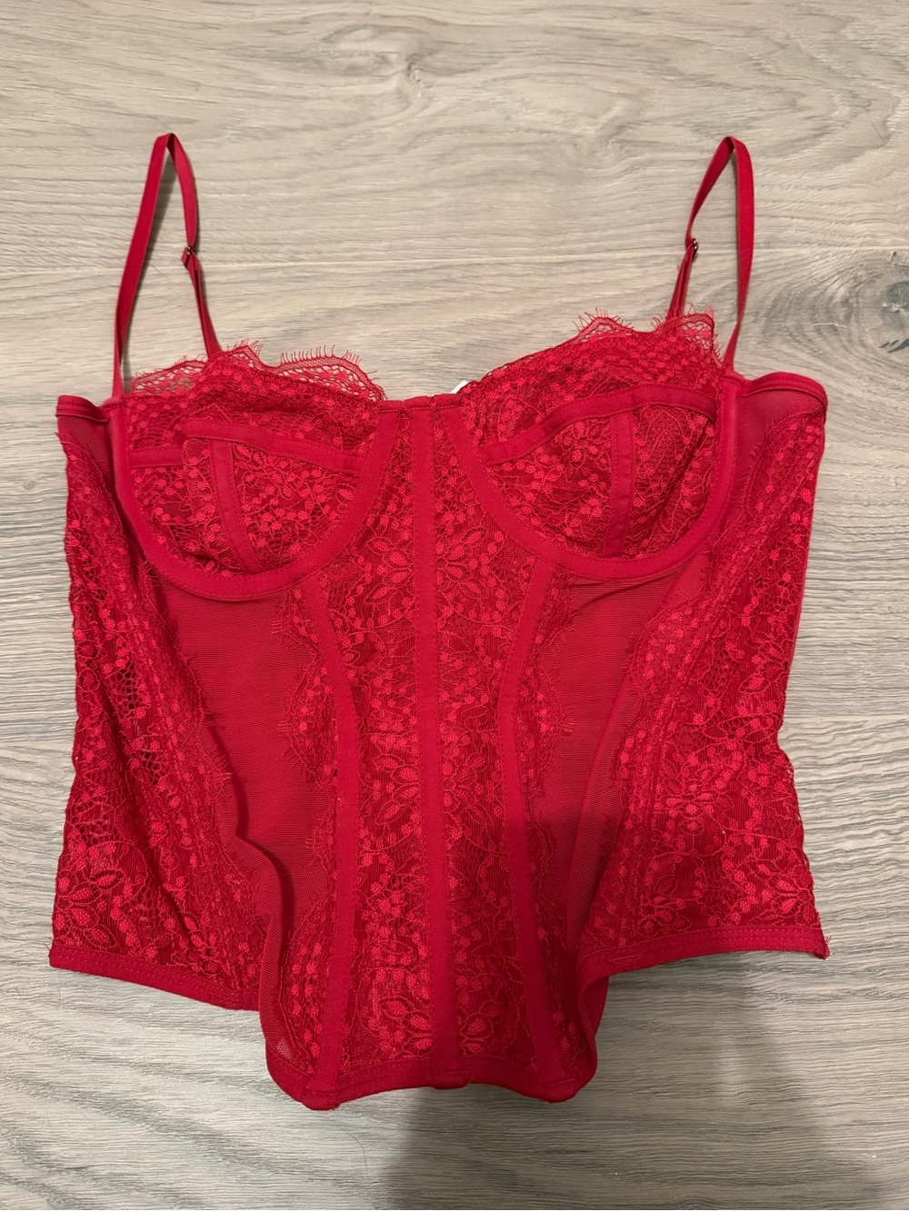 Urban Outfitters Red Lace Bustier Corset Top